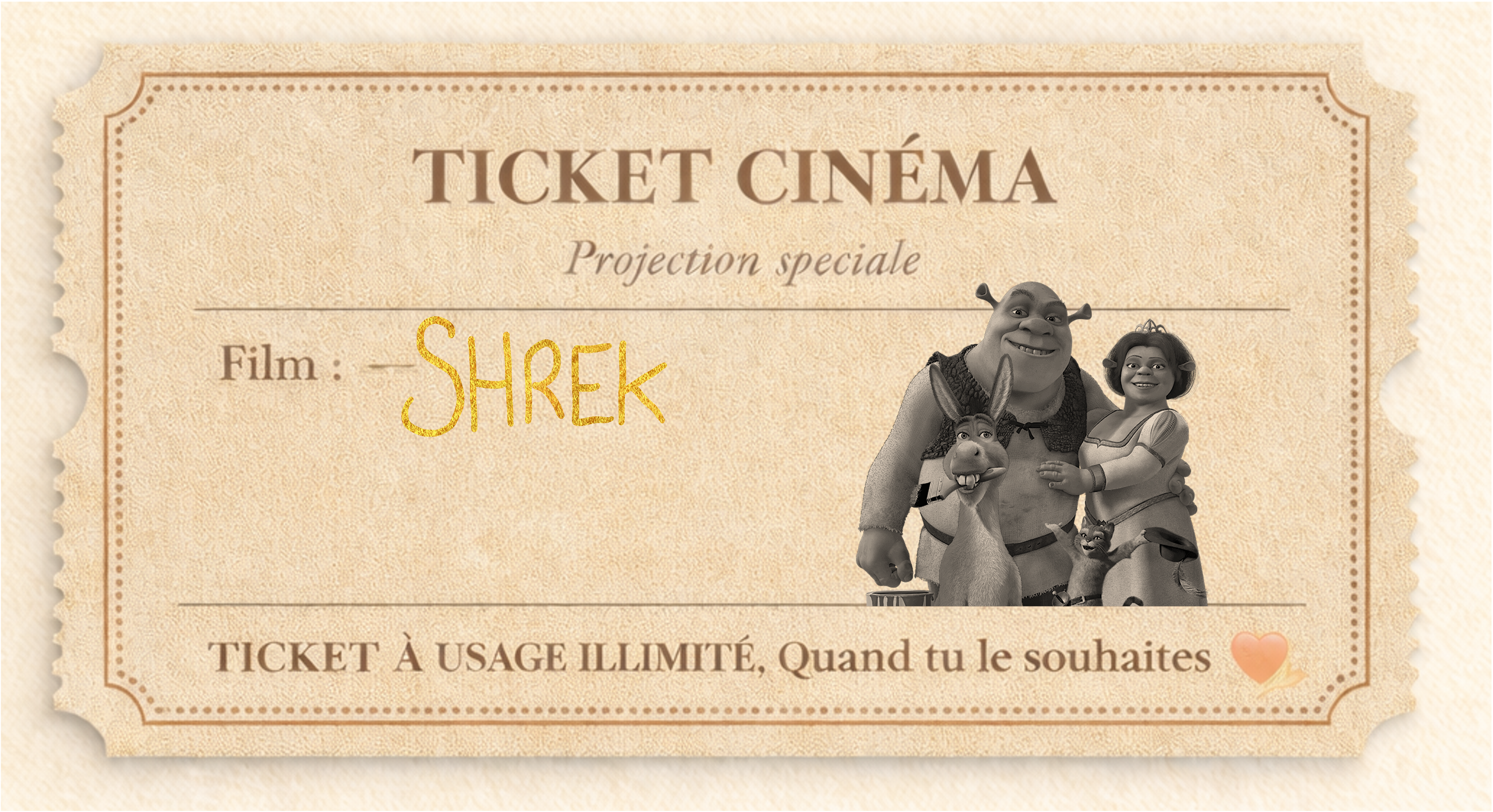 Ticket cinéma vintage
